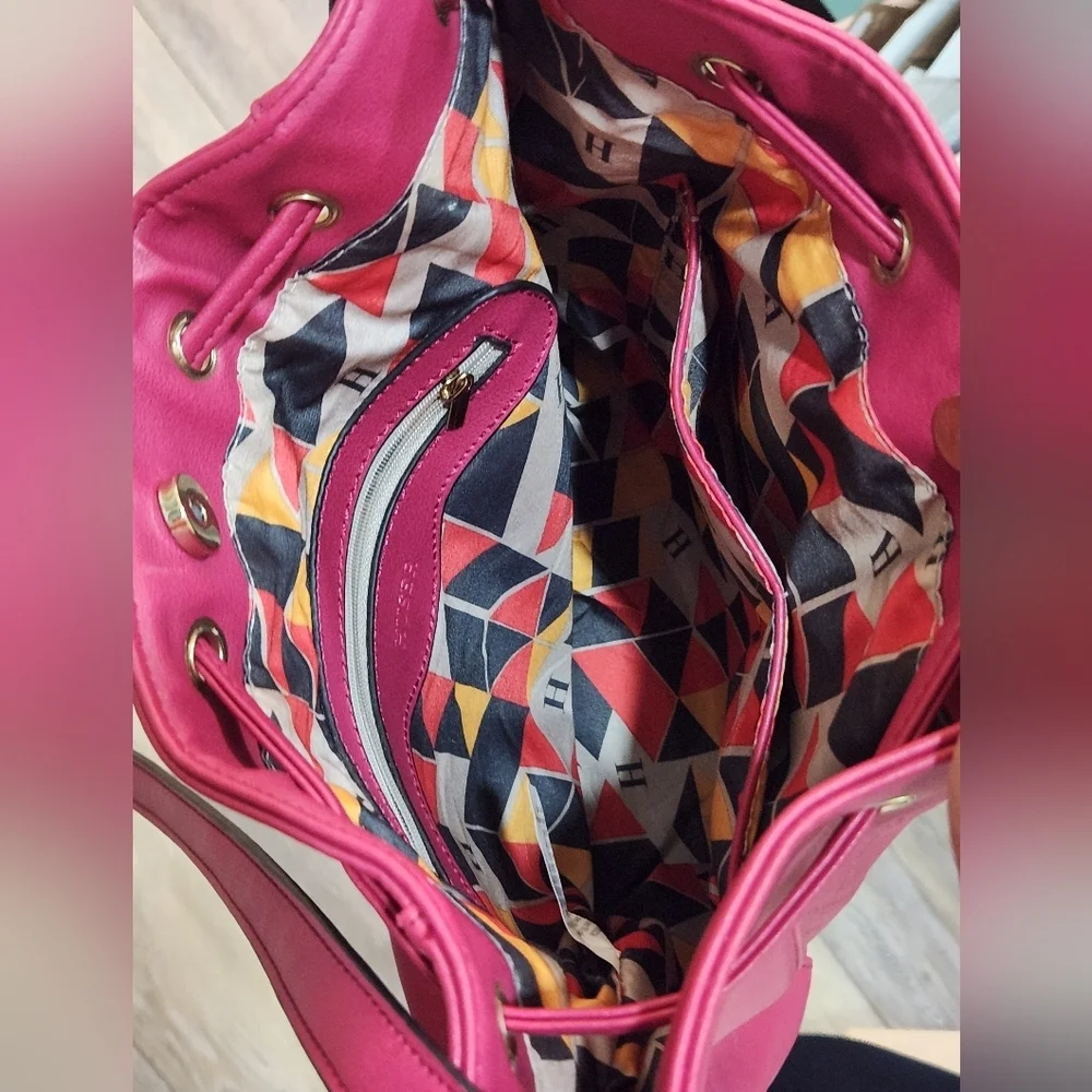 Huser Hot Pink Medium Bucket Bag Purse
